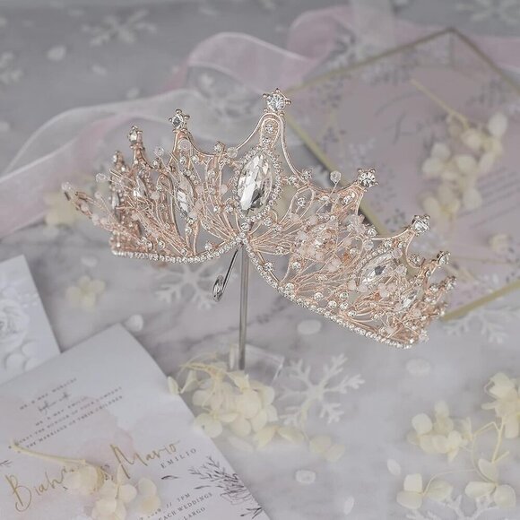 Baroque Queen Crown Headband Wedding Tiara Rhinestone Crystal Women Accessories main image 5